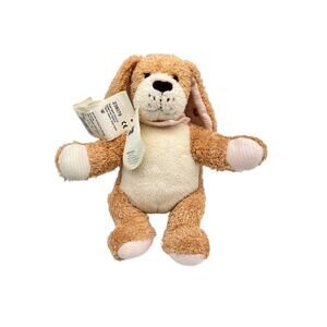 Steiff Baby Musical Stuffed Dog Puppy Beige/Pink, Pull Cord Plays Brahms Lullaby